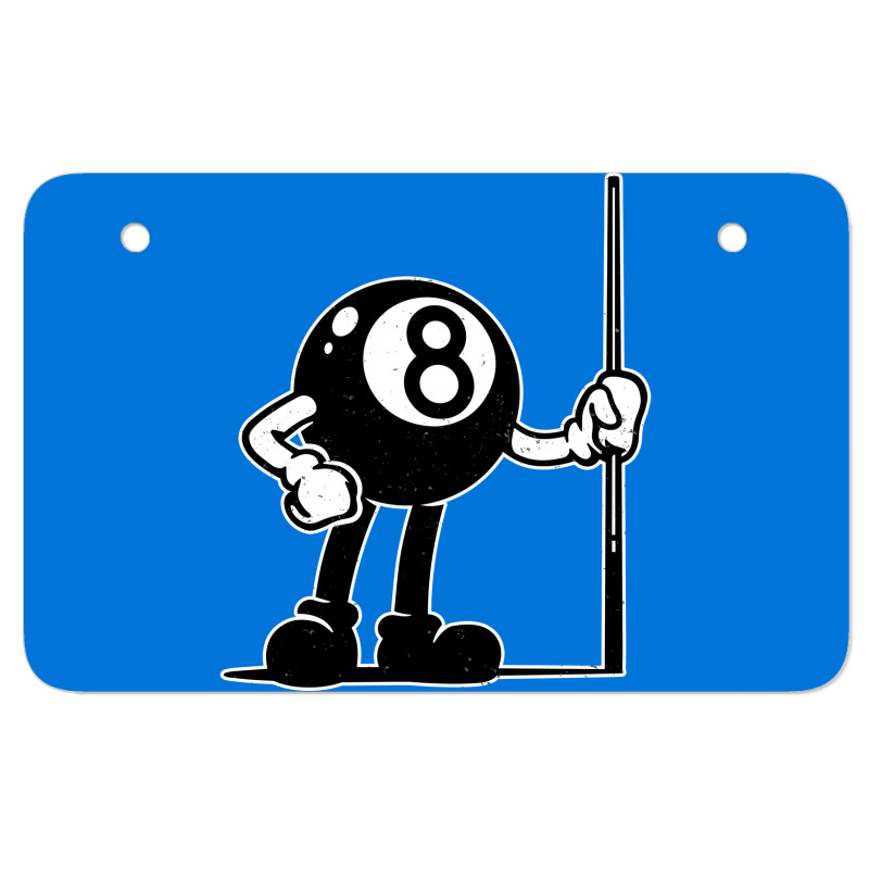 Billiards Cue Sports 8 Ball Vintage Cartoon Atv License Plate | Artistshot