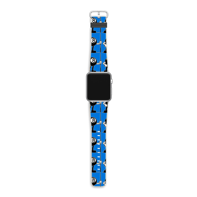 Billiards Cue Sports 8 Ball Vintage Cartoon Apple Watch Band | Artistshot