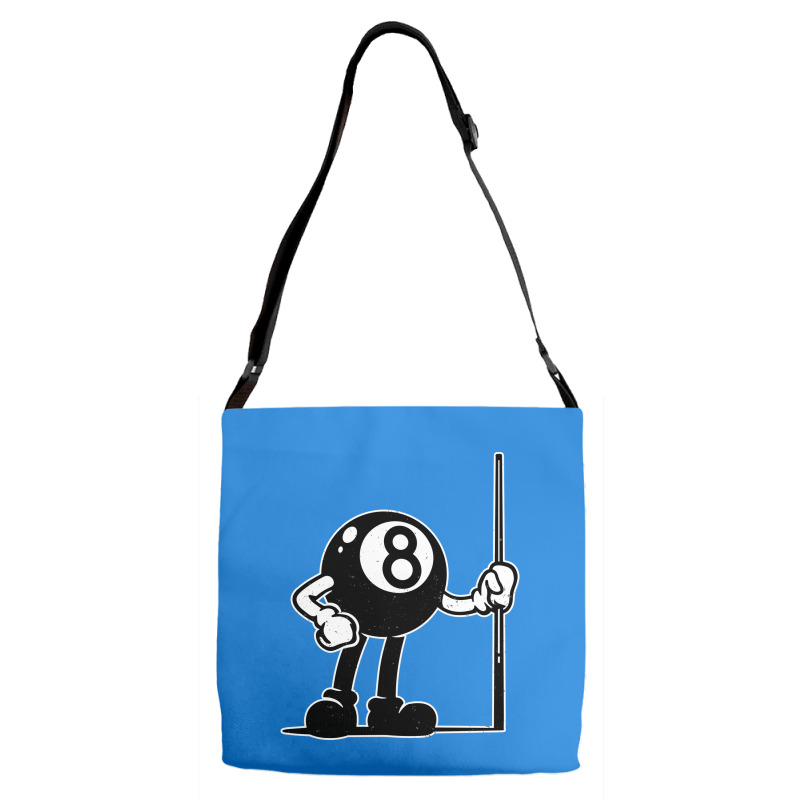 Billiards Cue Sports 8 Ball Vintage Cartoon Adjustable Strap Totes | Artistshot