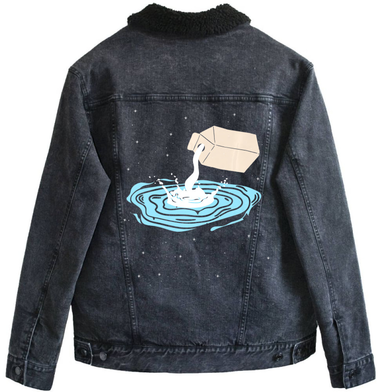 Cute Milky Way Galaxy In Space Science Premium T S Unisex Sherpa-Lined Denim Jacket by wafaha | Artistshot