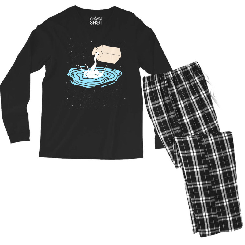 Cute Milky Way Galaxy In Space Science Premium T S Men's Long Sleeve Pajama Set by wafaha | Artistshot