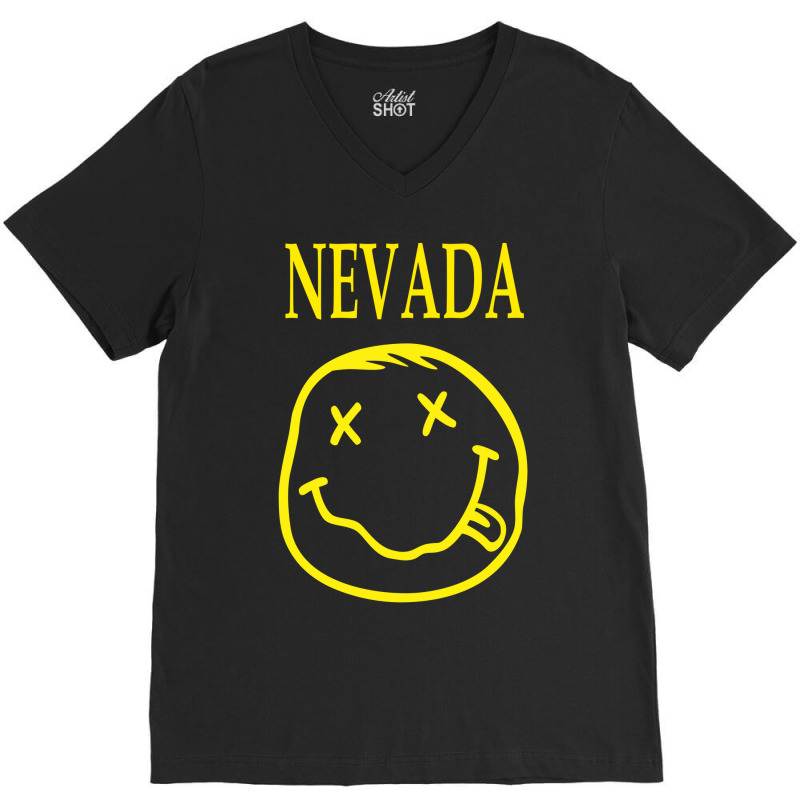 Smile Face Nevada Funny V-neck Tee | Artistshot