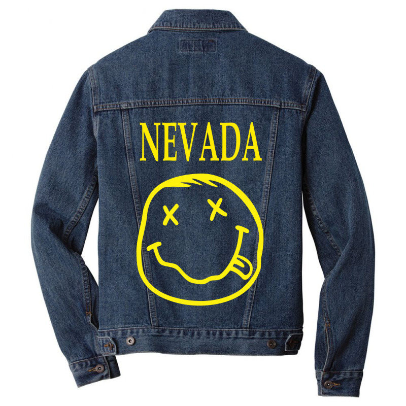 Smile Face Nevada Funny Men Denim Jacket | Artistshot