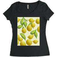 Hot Trend Lemon 2d Clip Art Pattern-1xsjz Women's Triblend Scoop T-shirt | Artistshot