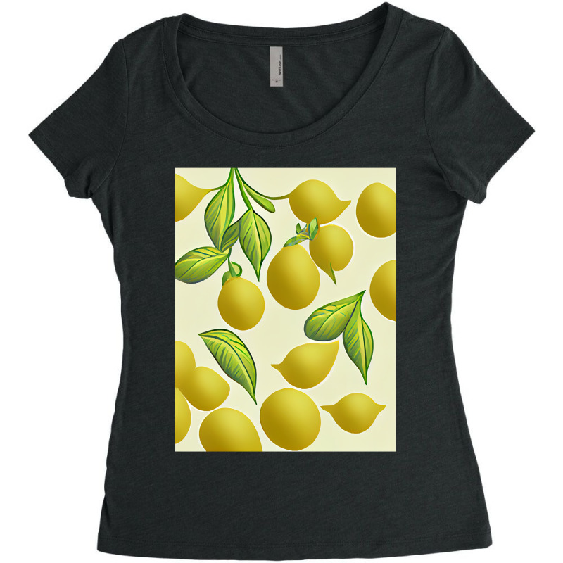 Hot Trend Lemon 2d Clip Art Pattern-1xsjz Women's Triblend Scoop T-shirt | Artistshot