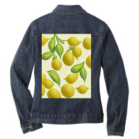 Hot Trend Lemon 2d Clip Art Pattern-1xsjz Ladies Denim Jacket | Artistshot