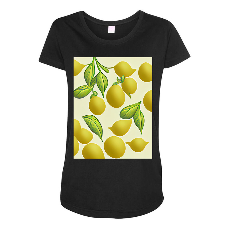 Hot Trend Lemon 2d Clip Art Pattern-1xsjz Maternity Scoop Neck T-shirt | Artistshot