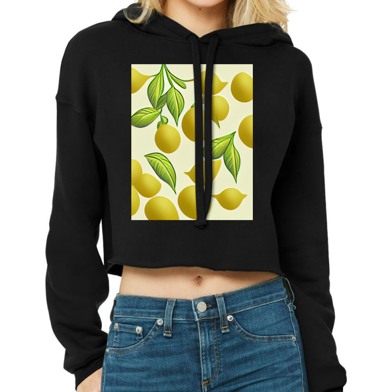 Hot Trend Lemon 2d Clip Art Pattern-1xsjz Cropped Hoodie | Artistshot