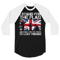 I Stand For The Flag And Kneel For The Cross To Lost Friends Union Jac 3/4 Sleeve Shirt | Artistshot