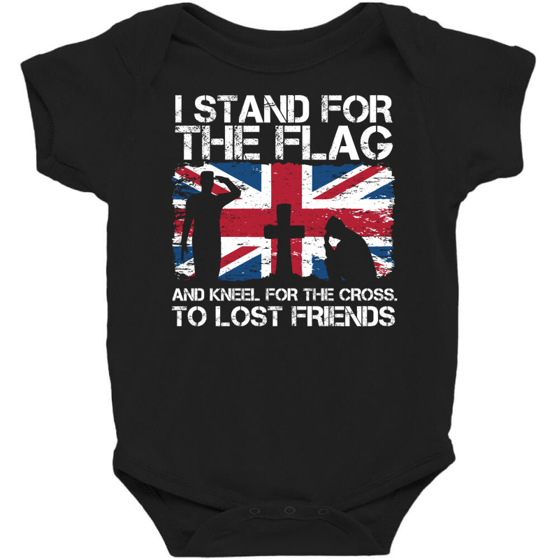 I Stand For The Flag And Kneel For The Cross To Lost Friends Union Jac Baby Bodysuit | Artistshot