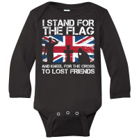 I Stand For The Flag And Kneel For The Cross To Lost Friends Union Jac Long Sleeve Baby Bodysuit | Artistshot