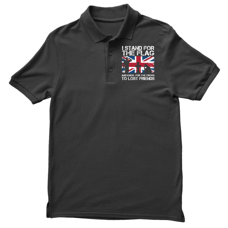 I Stand For The Flag And Kneel For The Cross To Lost Friends Union Jac Men's Polo Shirt by AsopArt | Artistshot