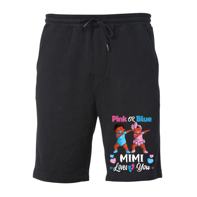 Pink Or Blue Mimi Loves You Black Baby Gender Reve Fleece Short by terrilyn | Artistshot