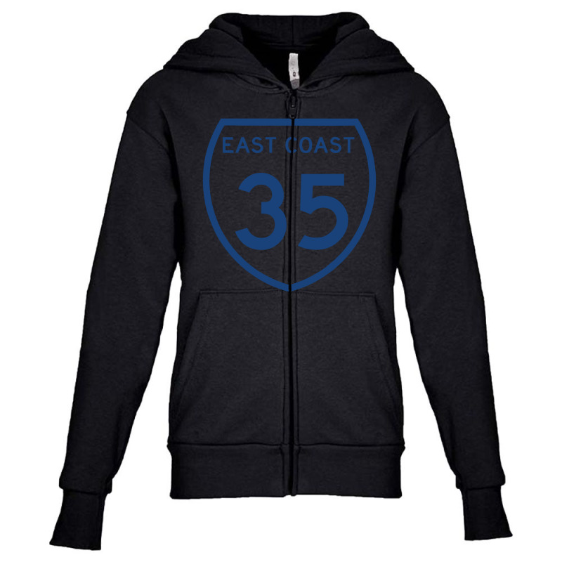 Highway 35 East Coast Youth Zipper Hoodie by silinkuri | Artistshot