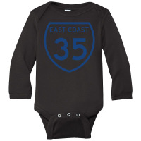 Highway 35 East Coast Long Sleeve Baby Bodysuit | Artistshot