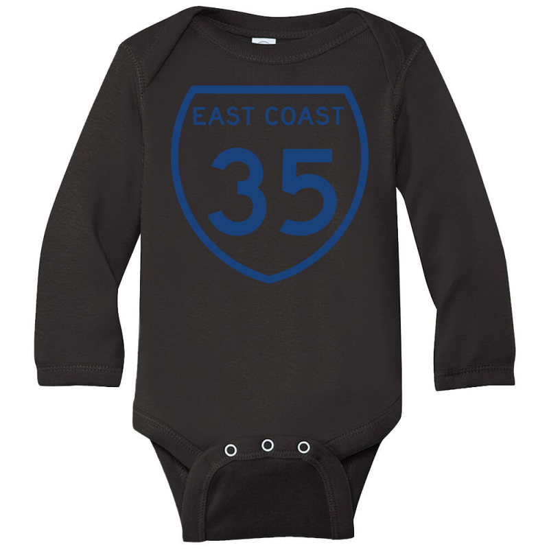 Highway 35 East Coast Long Sleeve Baby Bodysuit by silinkuri | Artistshot