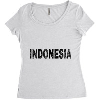 Vintage Indonesia Black Text Apparel Tank Top Women's Triblend Scoop T-shirt | Artistshot