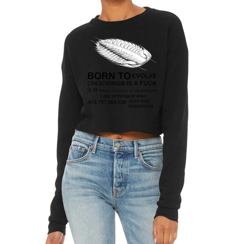 Born To Evolve Creationism Cropped Sweater by adarandella | Artistshot