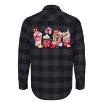 Pink Valentine Latte Iced Coffee Candy Heart Women Flannel Shirt | Artistshot