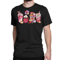 Pink Valentine Latte Iced Coffee Candy Heart Women Classic T-shirt | Artistshot