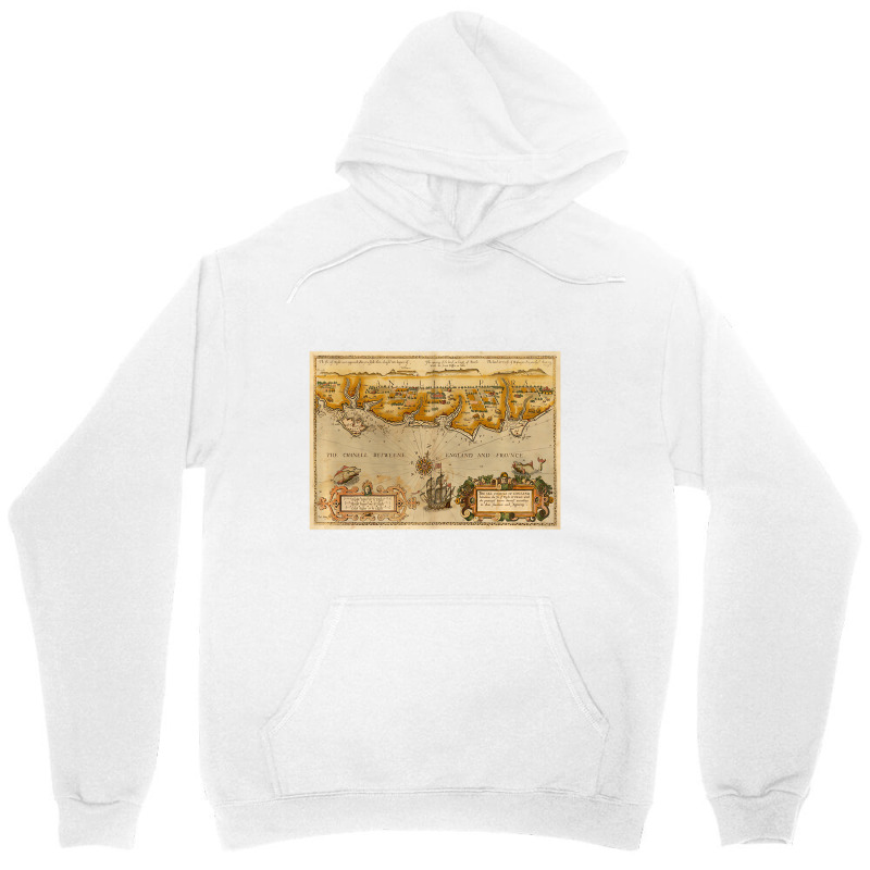 Vintage Isle Of Wight And English Coast Map (1588) Unisex Hoodie | Artistshot