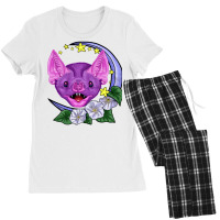 Moonflower Vampire Bat Blue Background Women's Pajamas Set | Artistshot