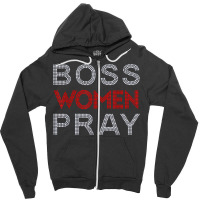 Boss Women Pray Bling Rhinestone Funny Christian F Zipper Hoodie | Artistshot