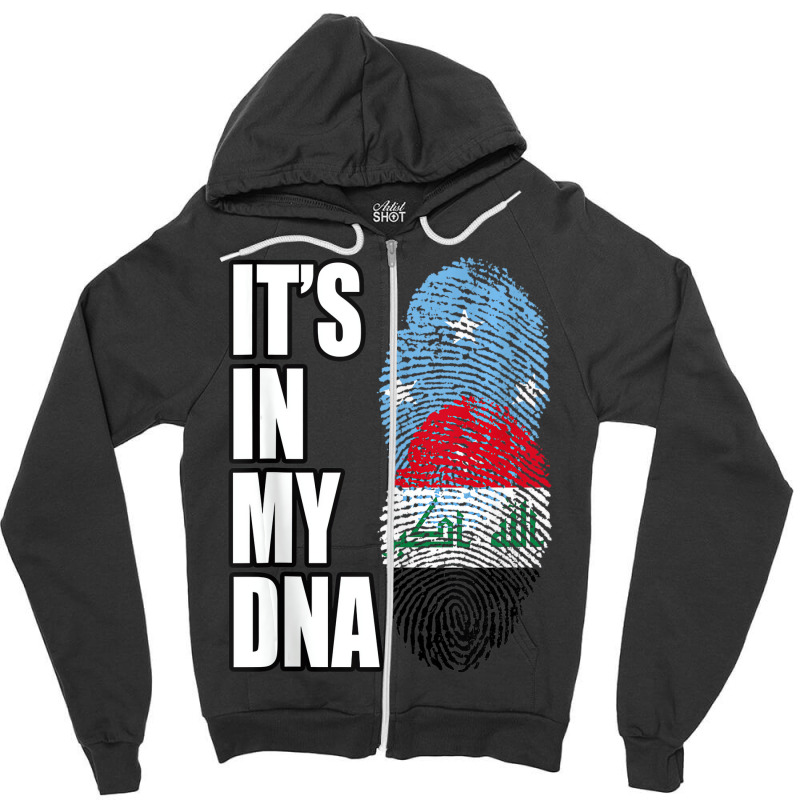 Iraqi And Micronesian Mix Dna Heritage Flag Tank T Zipper Hoodie by ravand | Artistshot