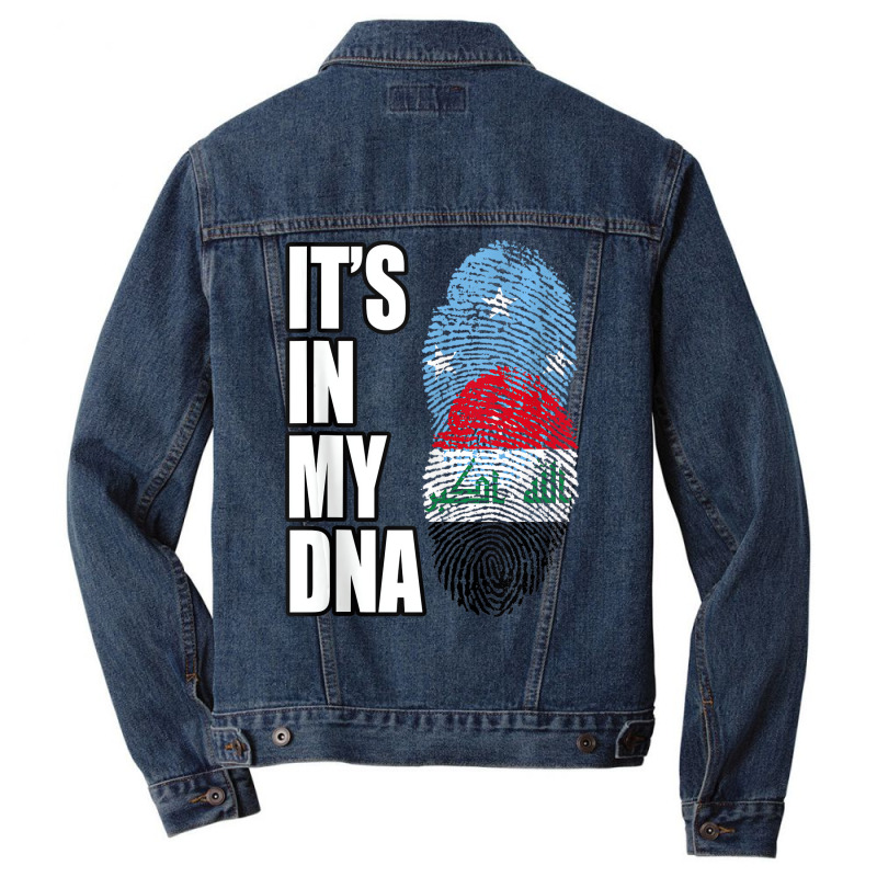 Iraqi And Micronesian Mix Dna Heritage Flag Tank T Men Denim Jacket by ravand | Artistshot