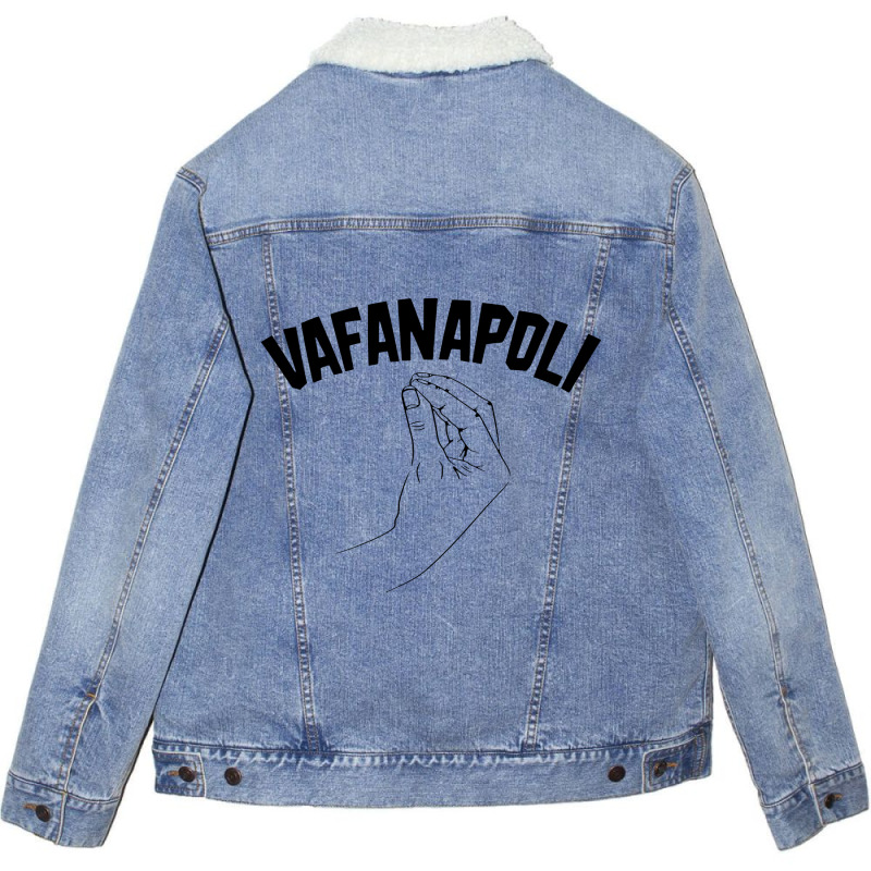 Vafanapoli Funny Unisex Sherpa-Lined Denim Jacket by ngedak | Artistshot