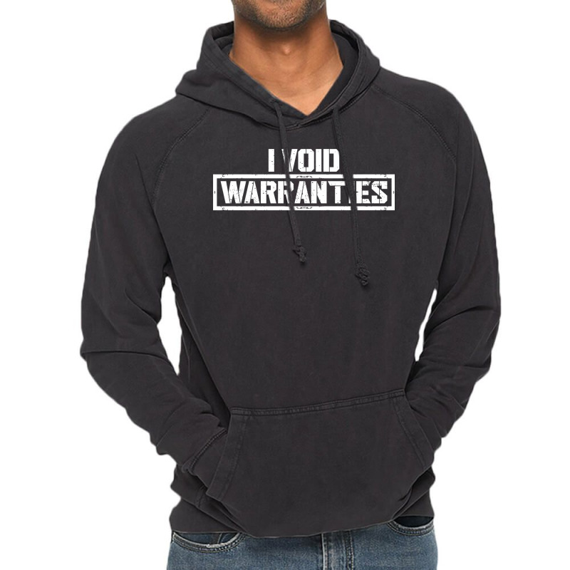 I Void Warranties Funny Mechanic Saying Distressed Text Vintage Hoodie by AsopArt | Artistshot