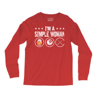 Im A Simple Woman 8 Ball Pool Cue Billiards Long Sleeve Shirts | Artistshot