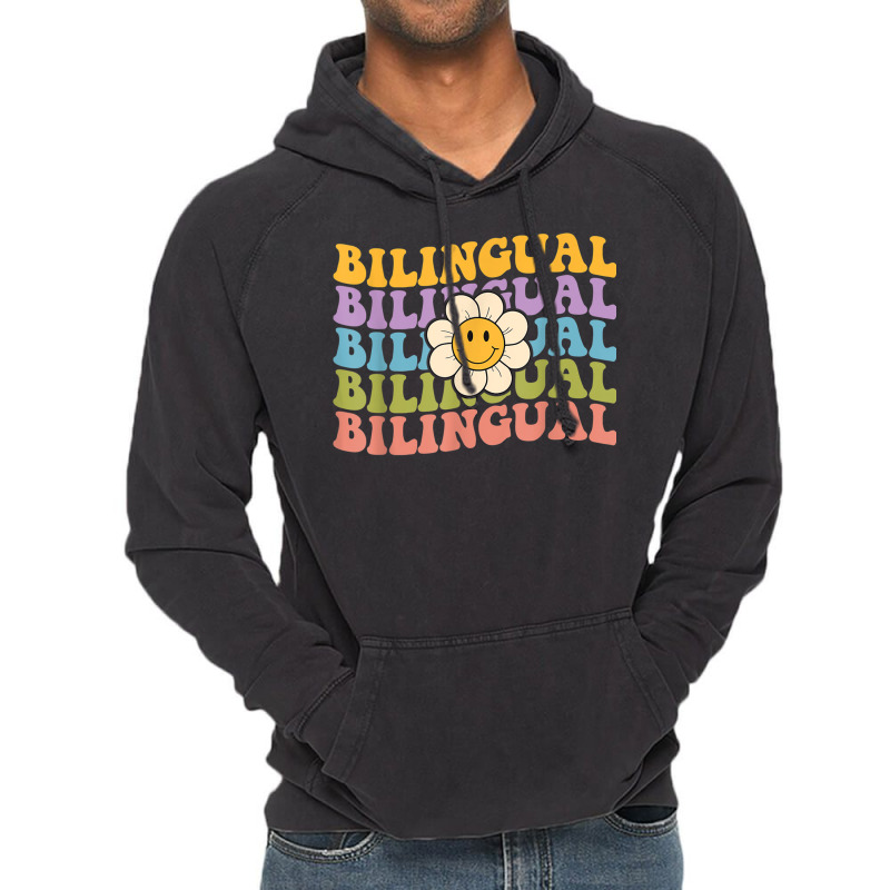 Retro Groovy Bilingual Teachers Back To School Bil Vintage Hoodie by hausch | Artistshot