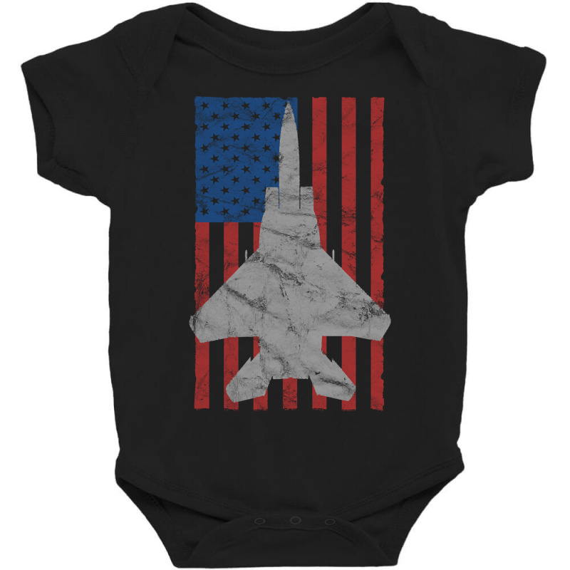 Hot Trend F-15 Eagle Jet Fighter Vintage Color Ame Baby Bodysuit by rebeccacameron | Artistshot