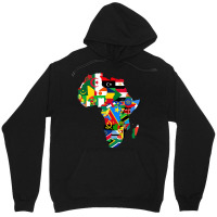 African Pride   Map Of African Continent With Flag Unisex Hoodie | Artistshot