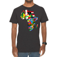 African Pride   Map Of African Continent With Flag Vintage T-shirt | Artistshot