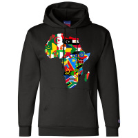 African Pride   Map Of African Continent With Flag Champion Hoodie | Artistshot