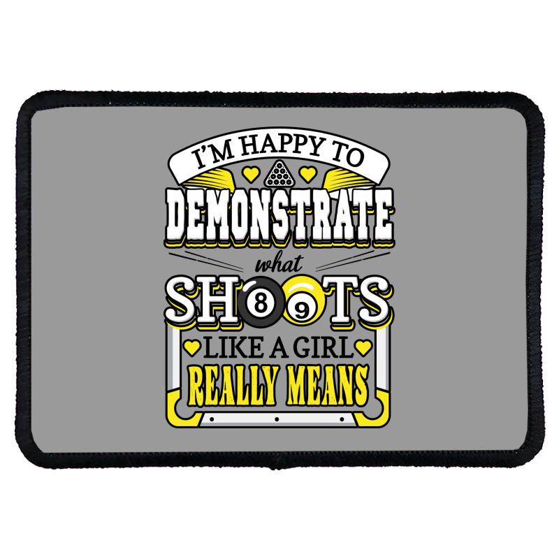 Funny Billiards What Shoots Like A Girl Means Rectangle Patch | Artistshot