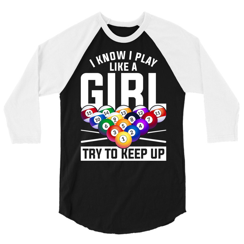 Funny Pool Player Girls Snooker Billiard 3/4 Sleeve Shirt | Artistshot