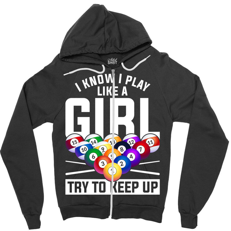 Funny Pool Player Girls Snooker Billiard Zipper Hoodie | Artistshot