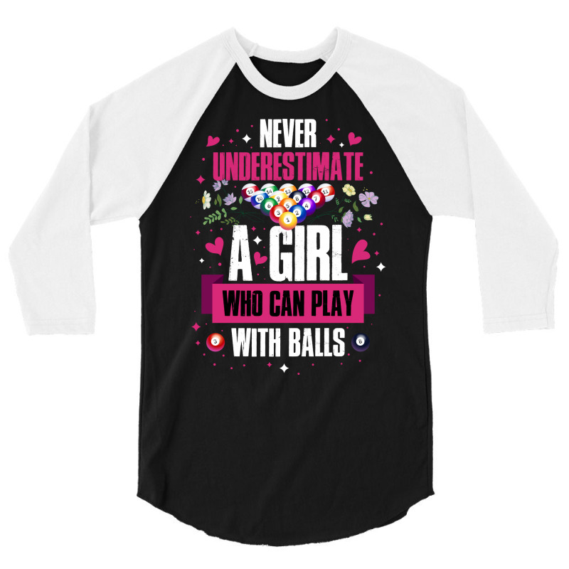 Funny Billiards Girl Funny Billiards Gift 3/4 Sleeve Shirt | Artistshot