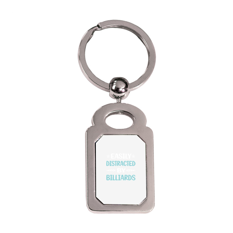 Funny Easily Distracted By Billiards Silver Rectangle Keychain | Artistshot