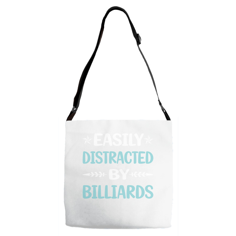 Funny Easily Distracted By Billiards Adjustable Strap Totes | Artistshot