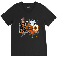 Boo Creepy Owl Pumpkin Ghost Funny Halloween Costu V-neck Tee | Artistshot