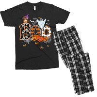 Boo Creepy Owl Pumpkin Ghost Funny Halloween Costu Men's T-shirt Pajama Set | Artistshot