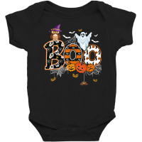 Boo Creepy Owl Pumpkin Ghost Funny Halloween Costu Baby Bodysuit | Artistshot