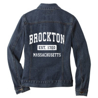 Brockton Massachusetts Ma Vintage Established Spor Ladies Denim Jacket | Artistshot