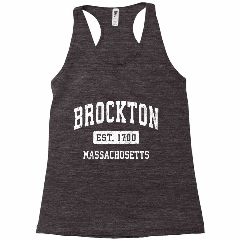 Brockton Massachusetts Ma Vintage Established Spor Racerback Tank by worrekal | Artistshot