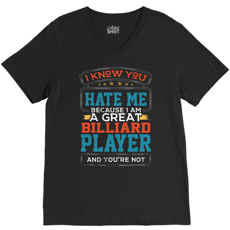 Funny Billiard Player V-neck Tee | Artistshot