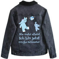 Nie Mehr Allein Ich Bin Jetzt Groe Schwester Fr Md Unisex Sherpa-lined Denim Jacket | Artistshot